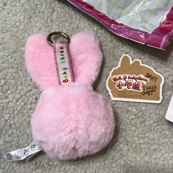 Baby Three Tiny Animal Plush Pendant Blind Box Toy Mochi Pink Bunny - Picture 3 of 16